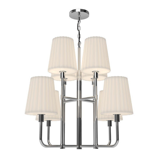 Alora Mood Plisse 8 Light 30" Chandelier, Chrome/Opal Matte/Opal - CH628830CHOP