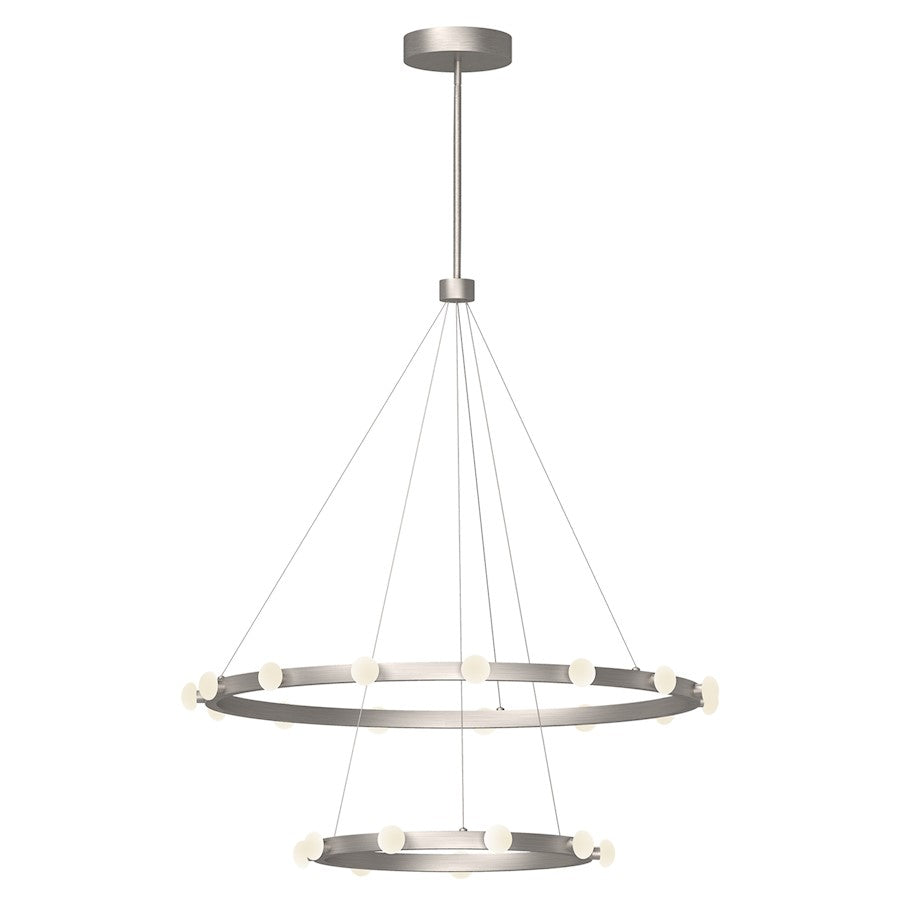 Kuzco Rezz 36" LED Chandelier, Brushed Nickel/Opal/Opal Diffuser - CH63436-BN