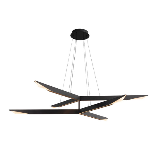 Kuzco Tachi 42in LED Chandelier | Urban Bronze Steel and Frosted Acrylic | Dining Room & Living Room | Model CH64242-UB-UNV-010