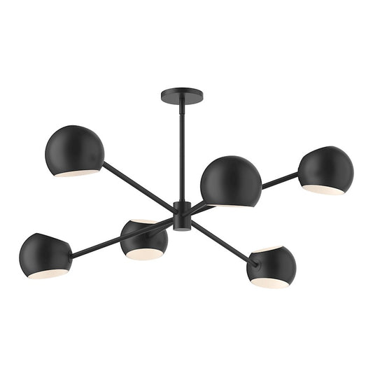 Alora Mood Willow 6 Light 37" Chandelier, Matte Black - CH648637MB