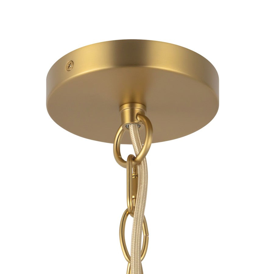 Kuzco Faye 18" Gold Chandelier, Brushed Gold/Clear Ribbed Glass