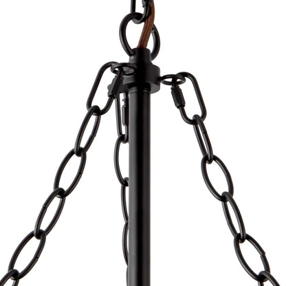Kuzco Faye 24" Black Chandelier, Matte Black/Smoked Solid Glass