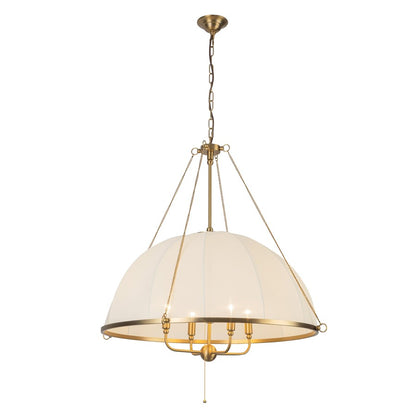 Kuzco Crosby 33" Socket Chandelier, Brushed Gold/Spandex Shade