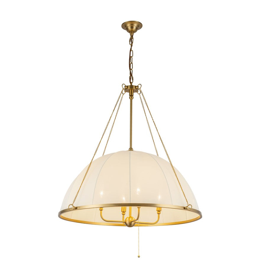 Kuzco Crosby 33" Socket Chandelier, Brushed Gold/Spandex Shade
