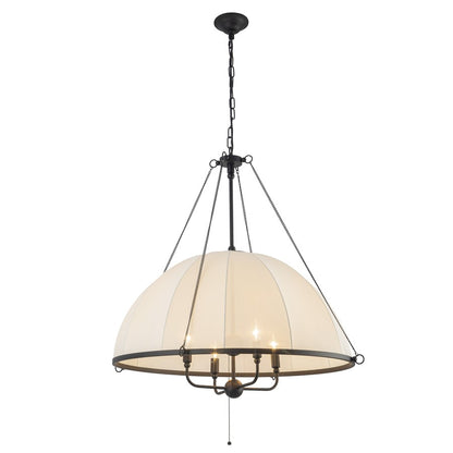 Kuzco Crosby 33" Socket Chandelier, Matte Black/Spandex Shade