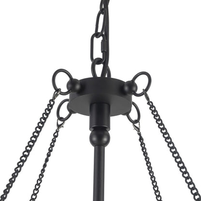 Kuzco Crosby 33" Socket Chandelier, Matte Black/Spandex Shade