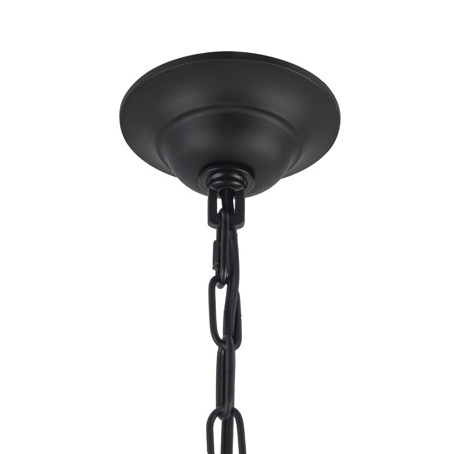 Kuzco Crosby 33" Socket Chandelier, Matte Black/Spandex Shade