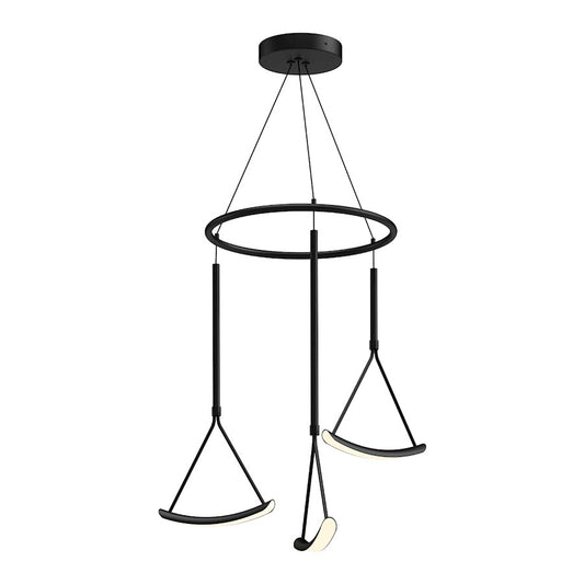 Kuzco Mobil 27" LED Chandelier, Black/White PC - CH81527-BK