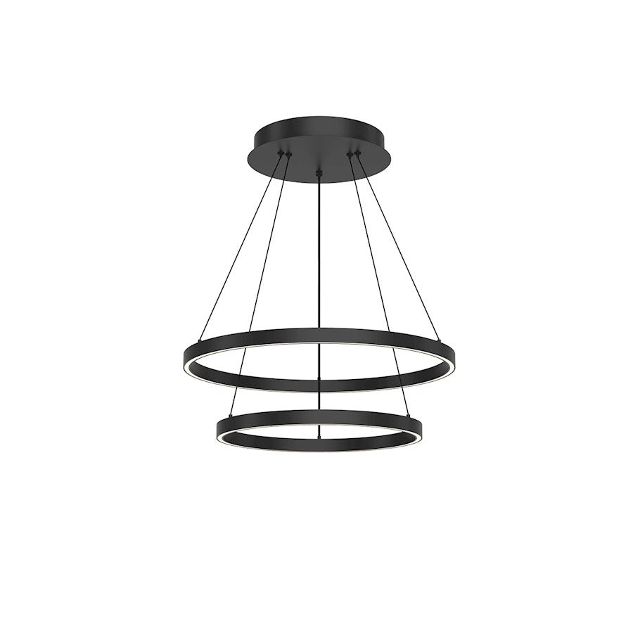 Kuzco Cerchio 24" LED Down Chandelier, Black/Frost Silicone - CH87224-BK