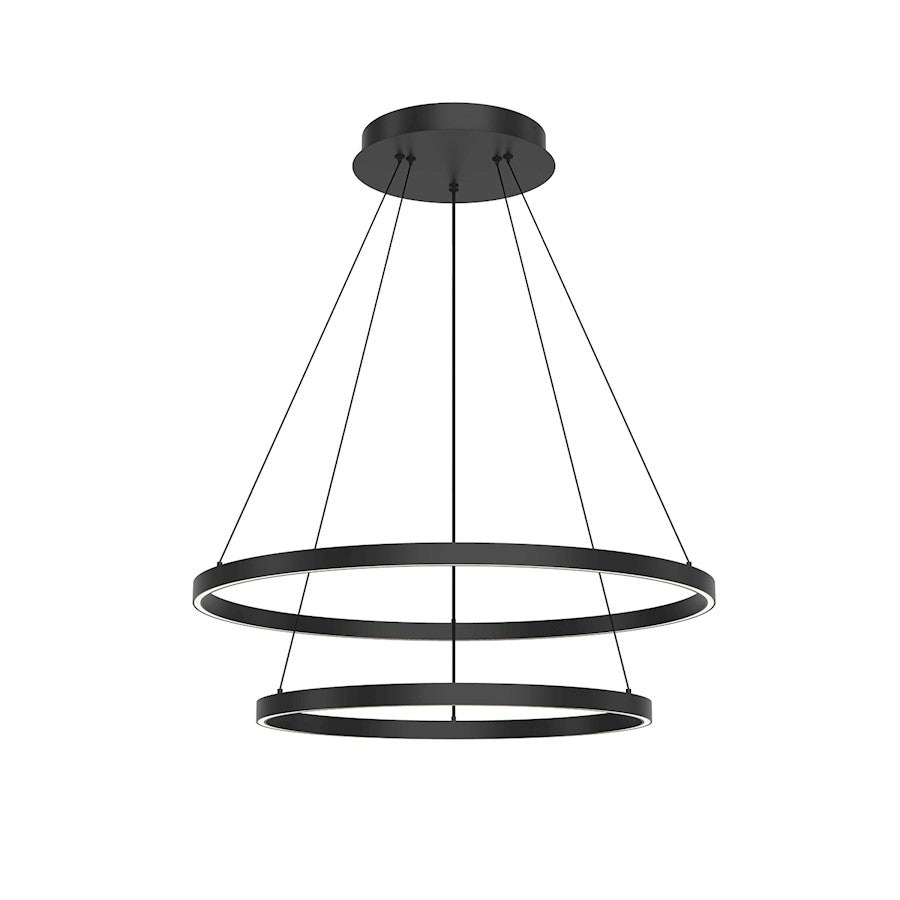 Kuzco Cerchio 32" LED Down Chandelier, Black/Frost Silicone - CH87232-BK