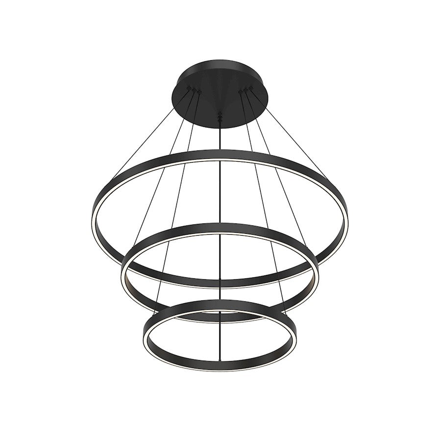 Kuzco Cerchio 32" LED Up/Down Chandelier, Black/Frost - CH87332-BK