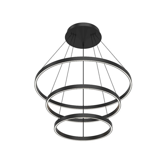 Kuzco Cerchio 32" LED Up/Down Chandelier, Black/Frost - CH87332-BK