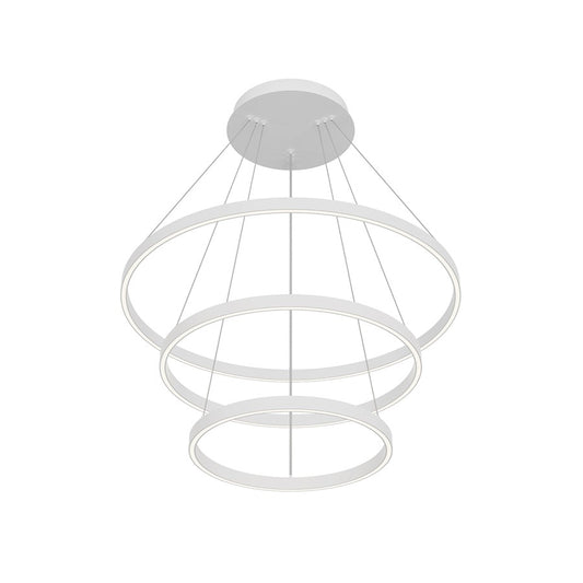 Kuzco Cerchio 32" LED Up/Down Chandelier, White/Frost - CH87332-WH