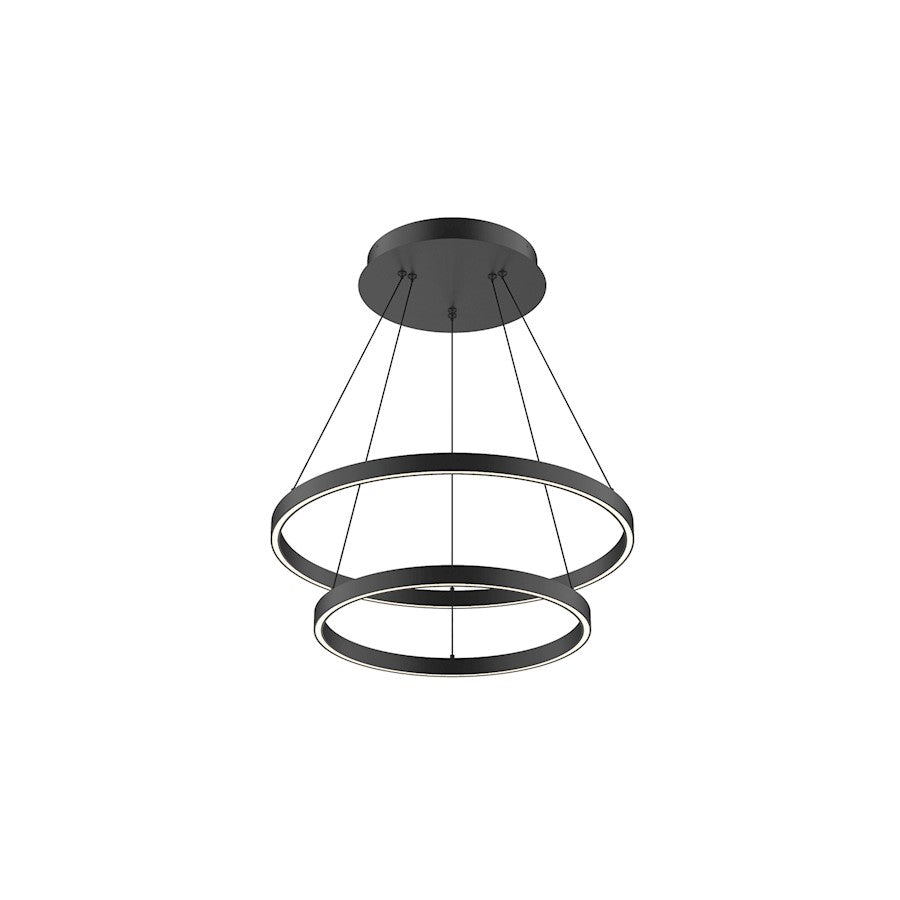 Kuzco Cerchio 24" LED Up/Down Chandelier, Black/Frost Silicone - CH87824-BK