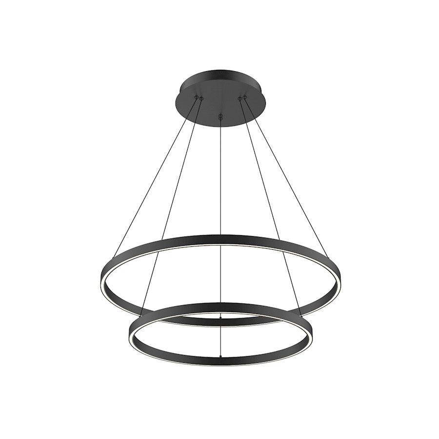 Kuzco Cerchio 32" LED Down Chandelier, Black/Frost - CH87832-BK