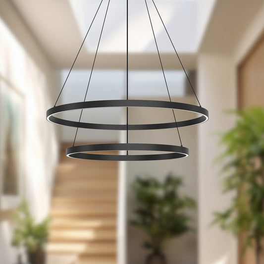 Kuzco Cerchio 32" LED Chandelier, Black - CH87832-BK-UNV-010