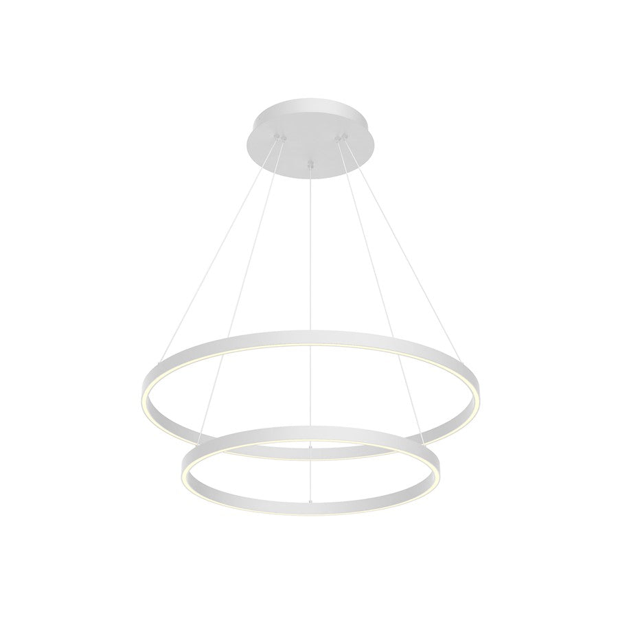 Kuzco Cerchio 32" LED Down Chandelier, White/Frost - CH87832-WH