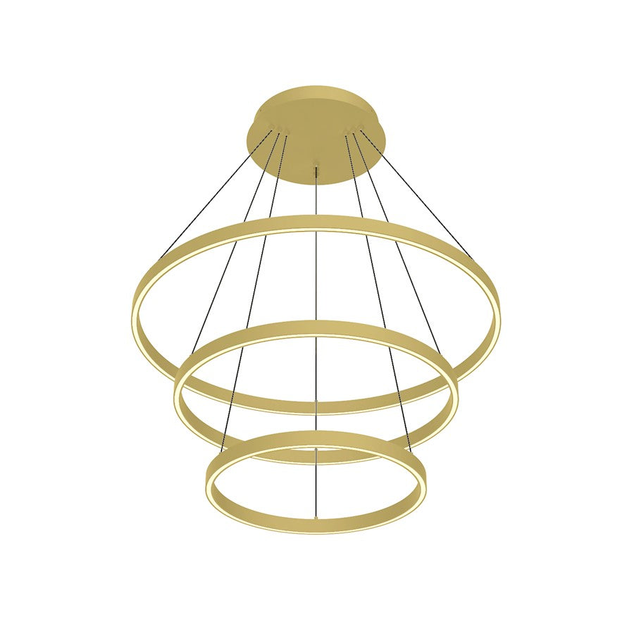 Kuzco Cerchio 32" LED Up/Down Chandelier, Gold/Frost Silicone - CH87932-BG