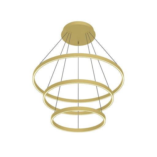 Kuzco Cerchio 32" LED Up/Down Chandelier, Gold/Frost Silicone - CH87932-BG
