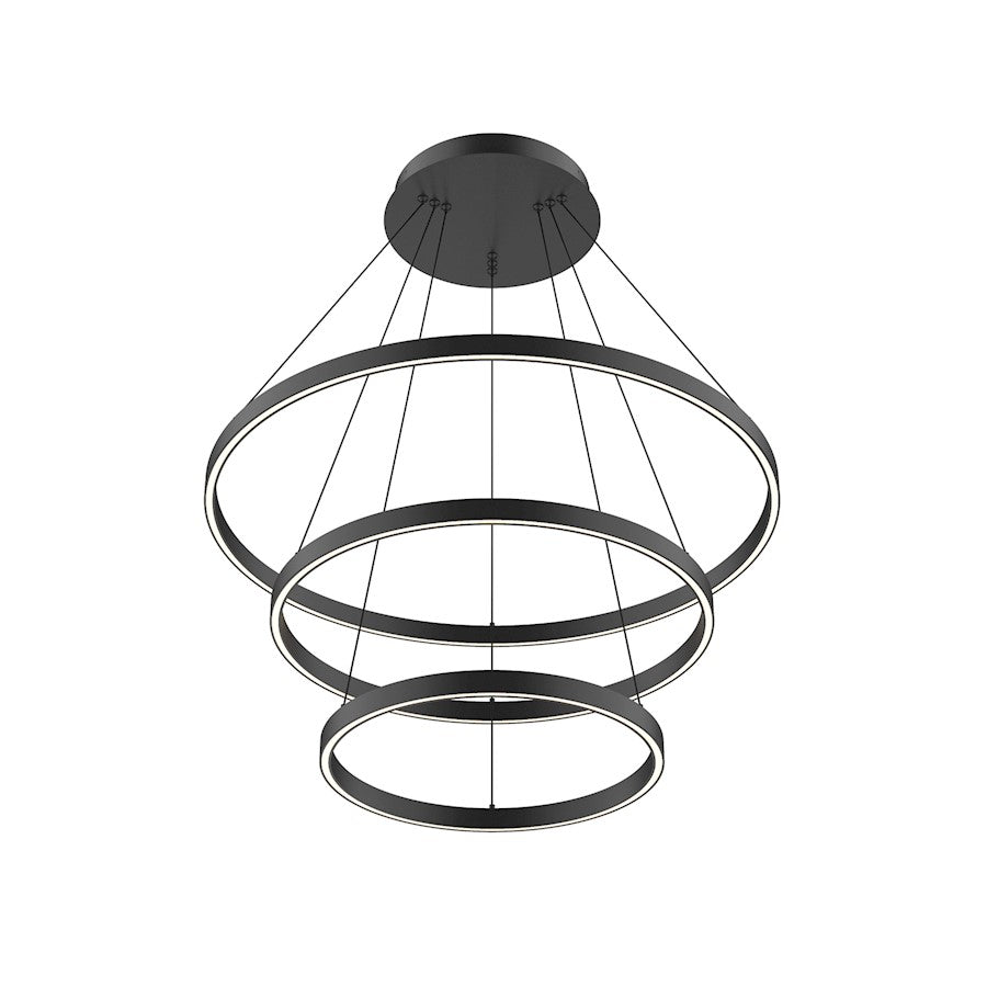 Kuzco Cerchio 32" LED Up/Down Chandelier, Black/Frost Silicone - CH87932-BK