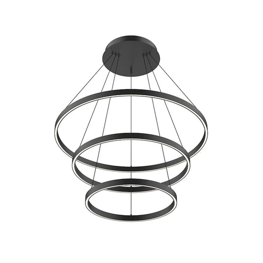 Kuzco Cerchio 32" LED Up/Down Chandelier, Black/Frost Silicone - CH87932-BK