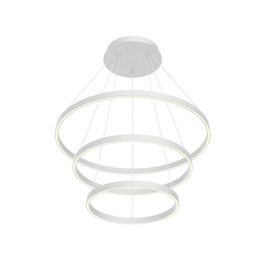 Kuzco Cerchio 32" LED Up/Down Chandelier, White/Frost Silicone - CH87932-WH