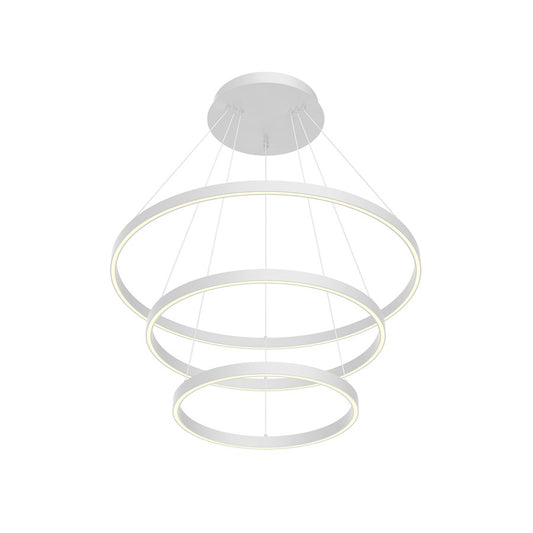 Kuzco Cerchio 32" LED Up/Down Chandelier, White/Frost Silicone - CH87932-WH