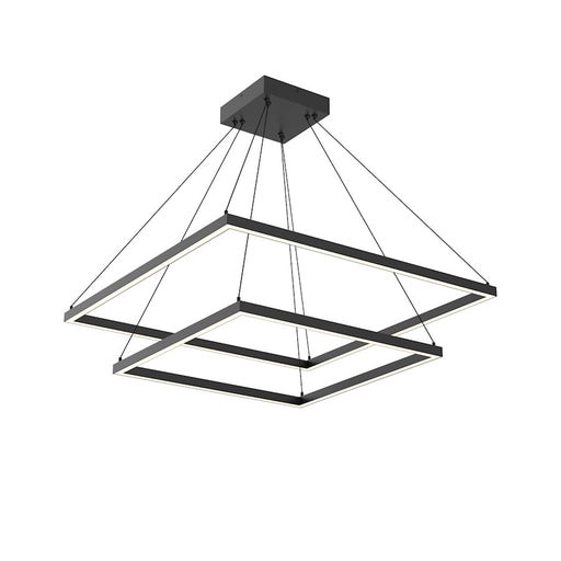 Kuzco Piazza 32" LED Down Chandelier, Black/Frost Silicone Diffuser - CH88232-BK