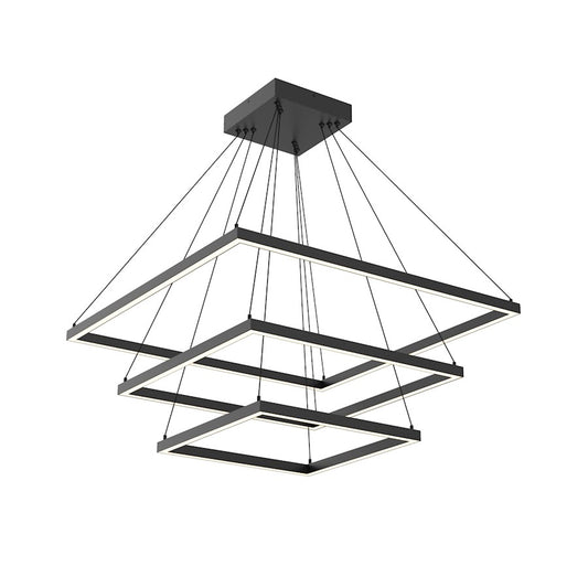 Kuzco Piazza 32" LED Chandelier, Black/Frosted Silicone Diffuser - CH88332-BK