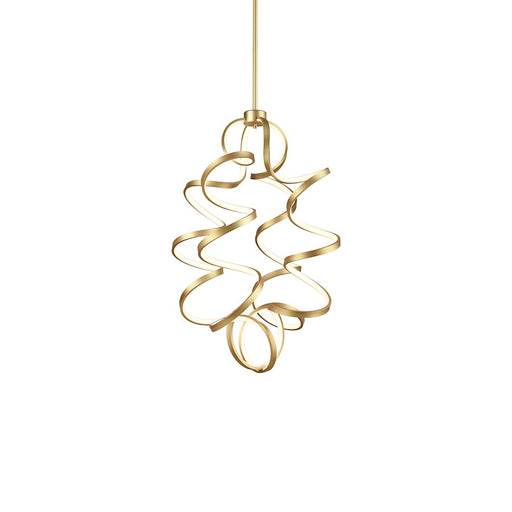 Kuzco Synergy 23" LED Chandelier, Antique Brass/Frosted Diffuser - CH93934-AN