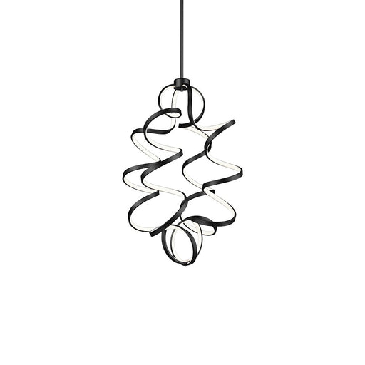 Kuzco Synergy 23" LED Chandelier, Black/Frosted Acrylic Diffuser - CH93934-BK