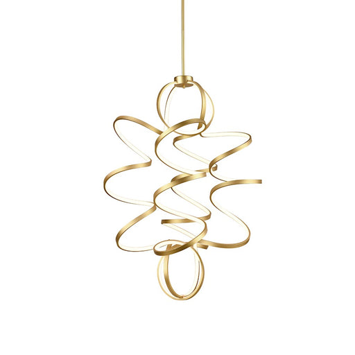 Kuzco Synergy 41" LED Chandelier, Antique Brass/Frosted Diffuser - CH93941-AN