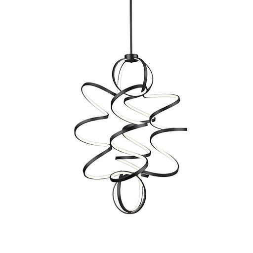 Kuzco Synergy 41" LED Chandelier, Black/Frosted Acrylic Diffuser - CH93941-BK