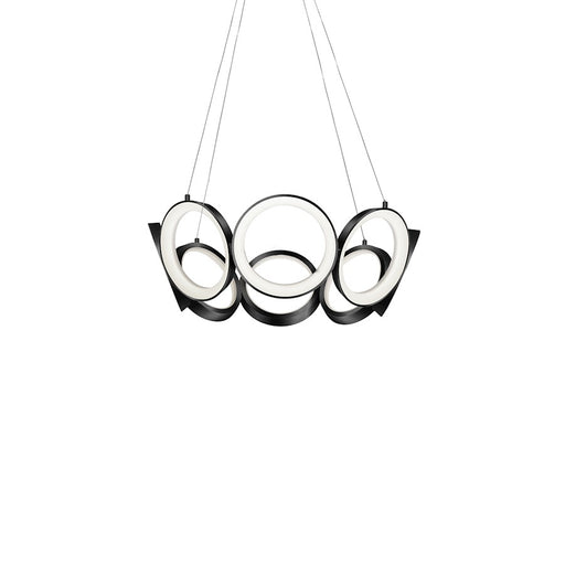 Kuzco Oros 24" LED Chandelier, Black/White Acrylic Diffuser - CH94824-BK