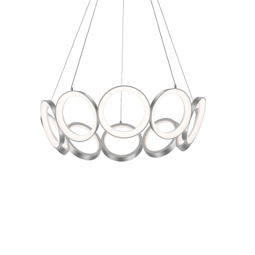 Kuzco Oros 29" LED Chandelier, Antique Silver/White Acrylic - CH94829-AS