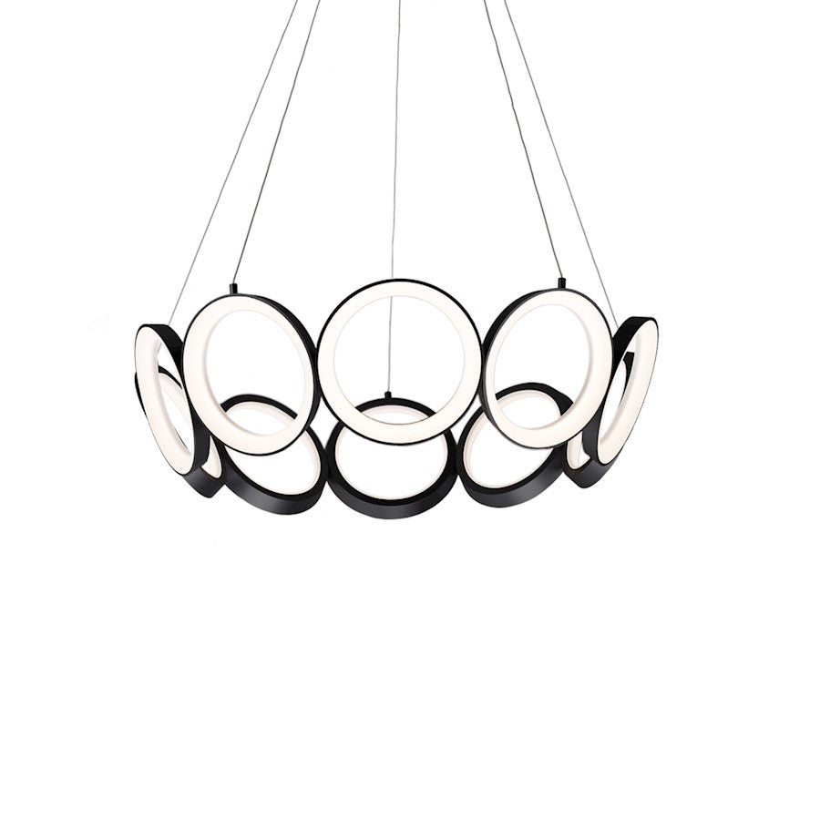 Kuzco Oros 29" LED Chandelier, Black/White Acrylic Diffuser - CH94829-BK