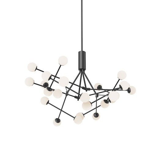 Kuzco Moto 39" LED Chandelier, Black/Opal - CH97139-BK