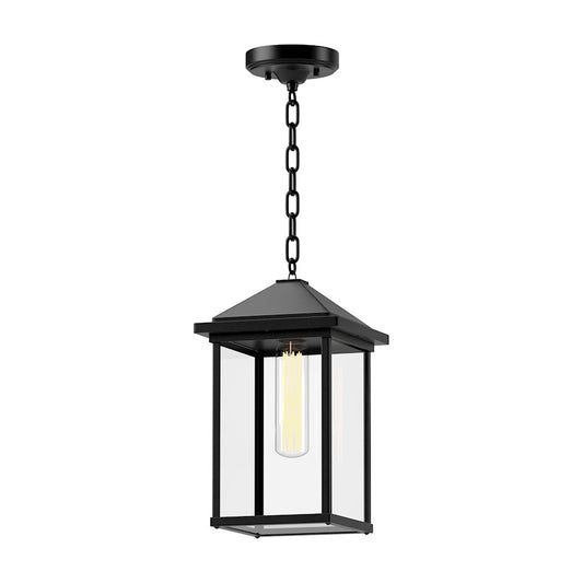 Alora Mood Larchmont 1Lt 9" Exterior Pendant, Clear/Black/Clear - EP552009BKCL