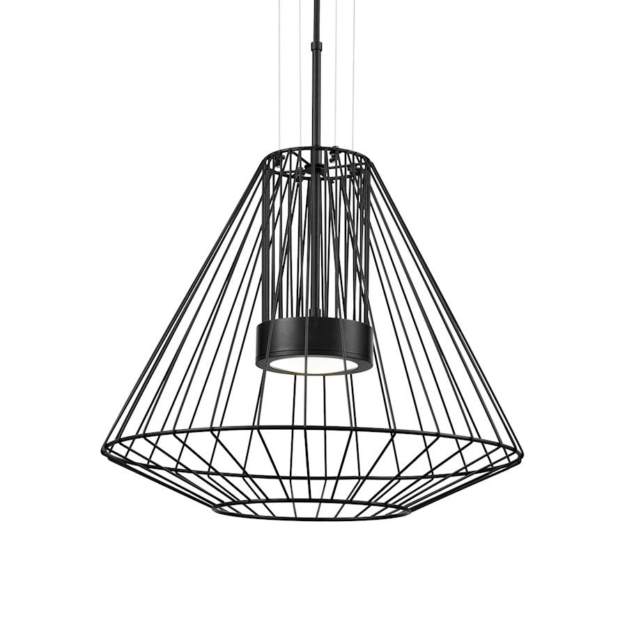 Kuzco Arctic 20" LED Exterior Pendant, Black/Clear Convex Lens - EP68420-BK