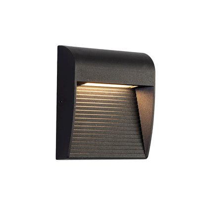 Kuzco Casa 5in 1-Light Outdoor Wall Sconce | Modern Black Aluminum and Clear Glass | Entryway & Covered Patio | Model EW27905-BK