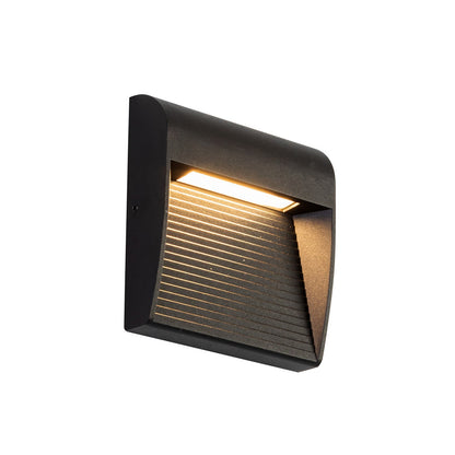 Kuzco Casa 5in 1-Light Outdoor Wall Sconce | Modern Black Aluminum and Clear Glass | Entryway & Covered Patio | Model EW27905-BK
