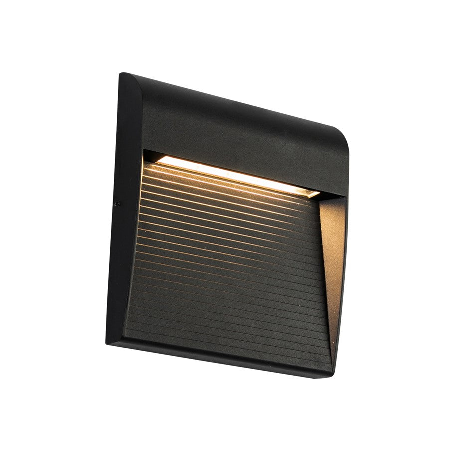Kuzco Casa 7in LED Exterior Wall Sconce | Black Aluminum and Clear Glass | Entryway & Patio Downlight | 1700lm 3000K Wet Rated | Model EW27907-BK
