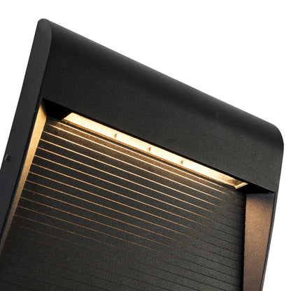 Kuzco Casa 7in LED Exterior Wall Sconce | Black Aluminum and Clear Glass | Entryway & Patio Downlight | 1700lm 3000K Wet Rated | Model EW27907-BK