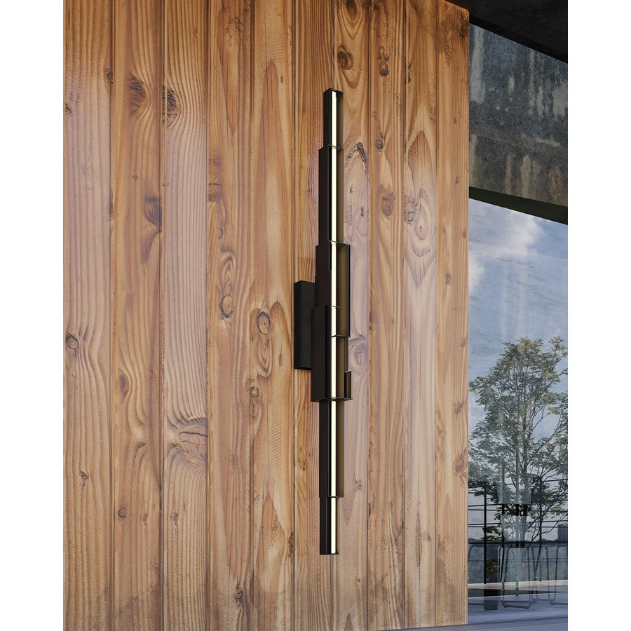 Kuzco Enzo 60in LED Exterior Wall Sconce | Modern Black Aluminum and White Acrylic | Outdoor Wall Light | Model EW29560-BK-UNV