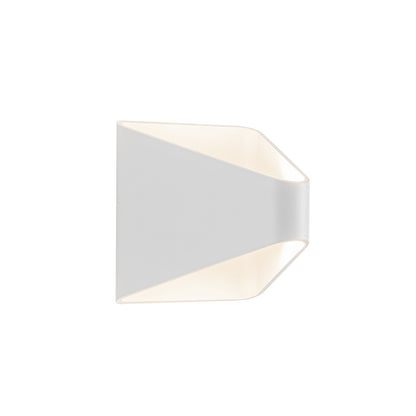 Kuzco Ellis 6in 1-Light Exterior Wall Sconce | Modern White Aluminum and Clear Glass | Entryway & Covered Porch | Model EW33806-WH-UNV-010