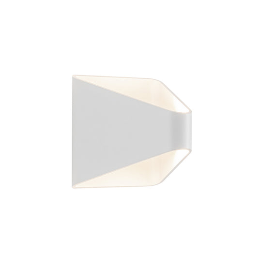 Kuzco Ellis 6in 1-Light Exterior Wall Sconce | Modern White Aluminum and Clear Glass | Entryway & Covered Porch | Model EW33806-WH-UNV-010