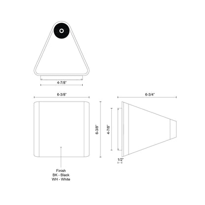Kuzco Ellis 6in 1-Light Exterior Wall Sconce | Modern White Aluminum and Clear Glass | Entryway & Covered Porch | Model EW33806-WH-UNV-010