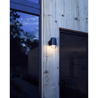 Kuzco Yara 4in LED Exterior Wall Sconce | Black Aluminum and Clear Glass | Covered Patio & Entryway | 4.62 x 4.62 x 7.38 in | Model EW38504-BK-CL