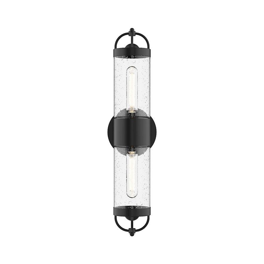 Alora Mood Lancaster 2 Light 5" Wall Sconce, Clear Bubble/Black - EW461102BKCB