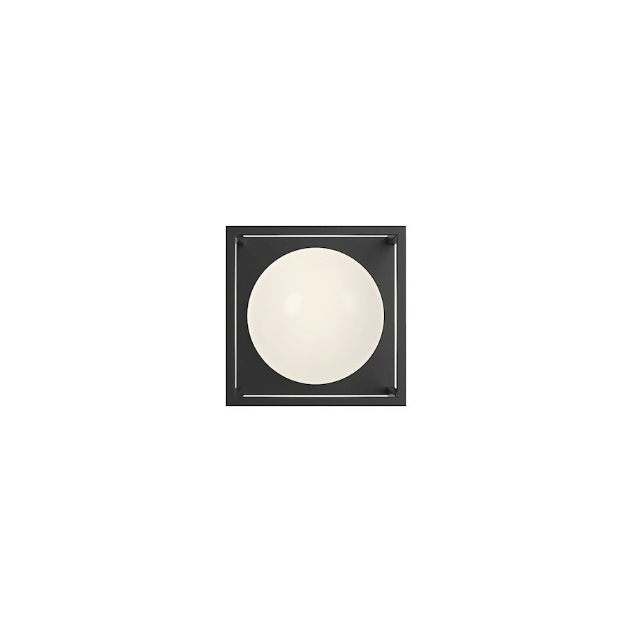 Alora Mood Amelia 1 Light 6" Exterior Wall Sconce, Black/Matte Opal - EW519106BK